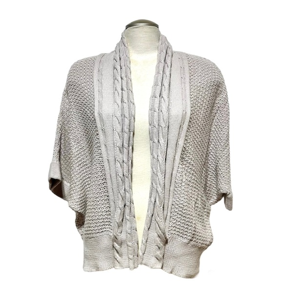 Neon Buddha NWOT Pure HandKnit Beige Cardigan Cotton Sweater Small - Picture 3 of 9